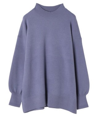 earth music&ecology やわらかタッチハイネックチュニック Blue