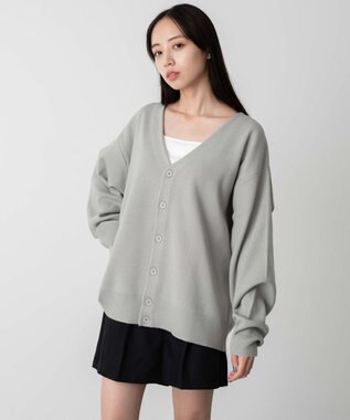 WEGO 【ユニセックス着用ITEM】ミラノリブカーディガン グレー