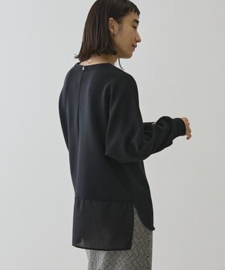 AMERICAN HOLIC ドルマン異素材ポンチプルオーバー Black