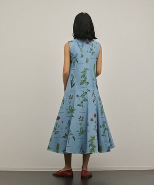 GRACE CONTINENTAL ボタニカルプリントフレアワンピース ブルー