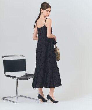 GRACE CONTINENTAL フラワーembキャミドレス ブラック
