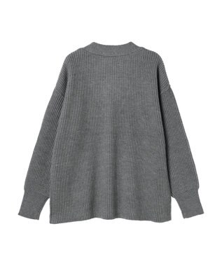 Green Parks 洗える　Ｖネックニットカーディガン Gray Mixture