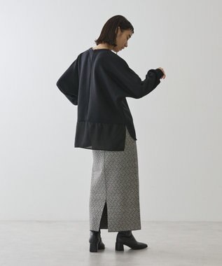 AMERICAN HOLIC ドルマン異素材ポンチプルオーバー Black