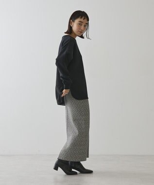 AMERICAN HOLIC ドルマン異素材ポンチプルオーバー Black