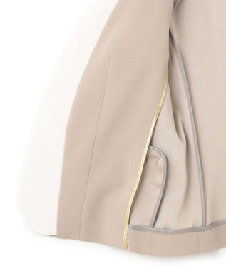 BEIGE， 【洗える・VERY NaVY 11月号掲載】CINDY / ダブルカラージャケット Taupe × White