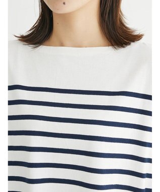 Green Parks パネルボーダーチュニック Navy