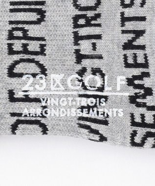 23区GOLF 【MEN】ロゴ総柄ハーフソックス ライトグレー系