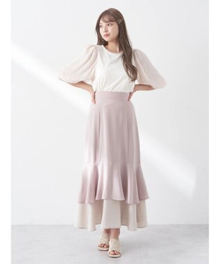 earth music&ecology ラメスリーブプルオーバー Ivory