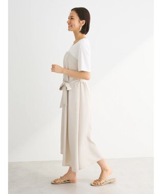 Green Parks 共ベルト付きビスチェ風ドッキングワンピース Light Beige