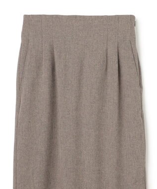 uncrave ウォッシャブルウールライクツイル Iラインスカート シャンブレーチャコール