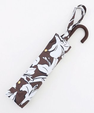 自由区 ボタニカルプリント アンブレラ ブラウン