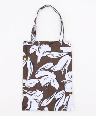 自由区 ボタニカルプリント アンブレラ ブラウン