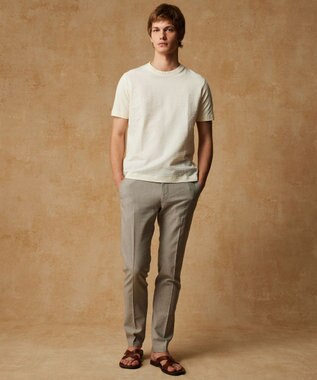 JOSEPH ABBOUD 【オーガニックコットン使用・日本製】JOEコットンサッカークルーネック Tシャツ ライトグリーン系