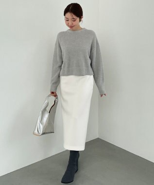 UNFILO L ラメシャギー  ニット グレー