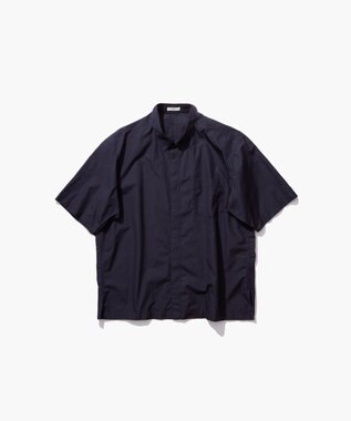 ATON SUVIN BROAD | ウォッシュハーフスリーブシャツ - UNISEX NAVY