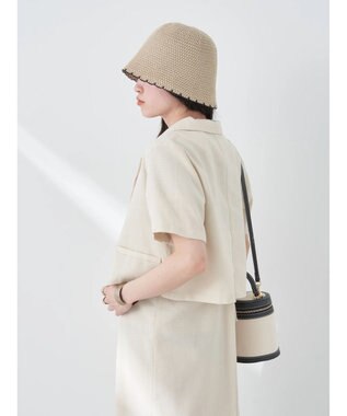 earth music&ecology リサイクルポリエステルブレンドショートシャツ Light Beige