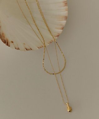 Phoebe 【金属アレルギー対応】レイヤードドロップロングネックレス ゴールド