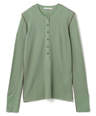BEIGE， 【洗える・GISELe 10月号掲載】FORD / ウール配色メローヘンリーネックカットソー Sage