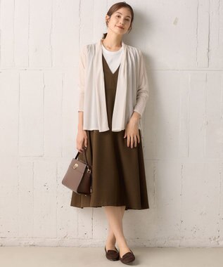 組曲 【WEB限定】シアーツイルジャージーショート カーディガン ピンク系