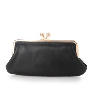 UNBILLION perche フラグメントケース付きアンティーク調ガマグチ長財布 ブラック