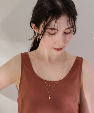 Phoebe 【金属アレルギー対応】レイヤードドロップロングネックレス ゴールド