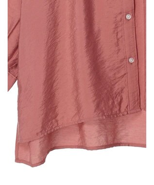 Green Parks バンドカラーポケット付きシアーシャツ Terracotta