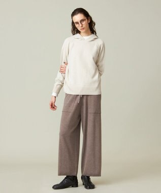 J.PRESS YORK STREET 【UNISEX】ウールカシミヤ フーディーニット ベージュ系