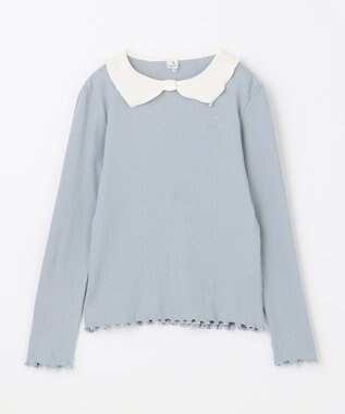 組曲 KIDS 【150-160㎝】リブリボン トップス サックスブルー系