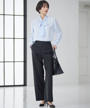 23区 S 【洗える】ドットドビーデシン ブラウス サックスブルー系