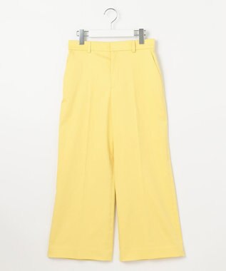 自由区 L 【接触冷感・吸湿・速乾】COOL MAXクロップド丈 ワイドパンツ ライトイエロー系