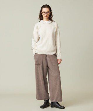 J.PRESS YORK STREET 【UNISEX】ウールカシミヤ フーディーニット ベージュ系