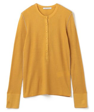 BEIGE， 【洗える・GISELe 10月号掲載】FORD / ウール配色メローヘンリーネックカットソー Mustard