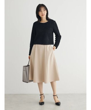 Green Parks 〈選べるきれシル〉フレアミディ丈スカート Beige