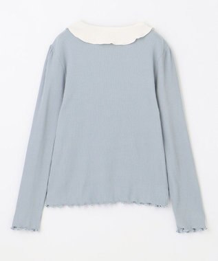 組曲 KIDS 【150-160㎝】リブリボン トップス サックスブルー系