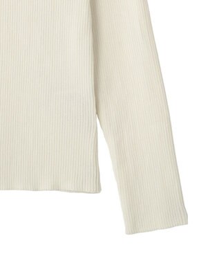 earth music&ecology 【予約】レーストリムリブニットプルオーバー アイボリー