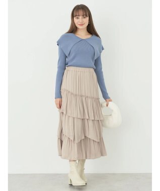 earth music&ecology ＢＩＧカラーニットプルオーバー Sax