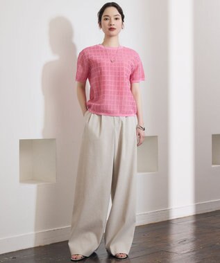 自由区 L 【SHIHOさん着用・セットアップ対応】リネンストレッチワイド パンツ フラックス