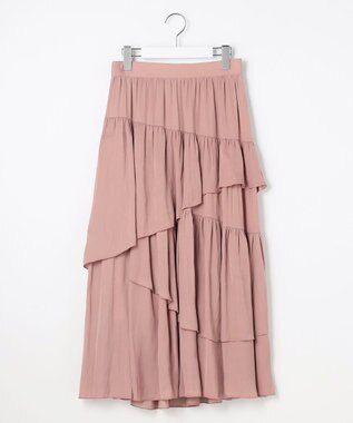Feroux アシンメトリーティアード スカート ピンク系