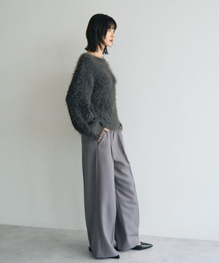 YECCA VECCA フェザーMIXロービングニット Charcoal Gray