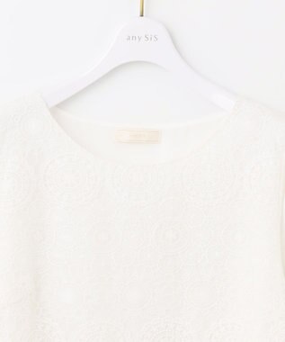 ANY SIS 【洗える】レイヤードレース ブラウス オフホワイト