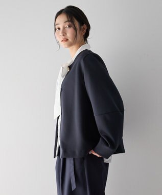 YECCA VECCA ダンボールニットジャケット Navy