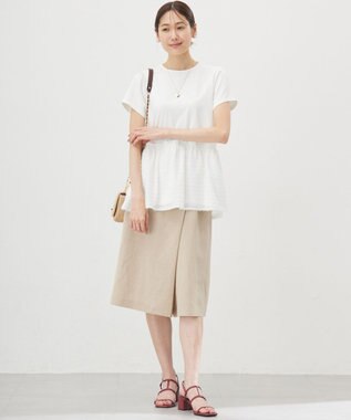 組曲 S 華感フレア カットソー アイボリー系