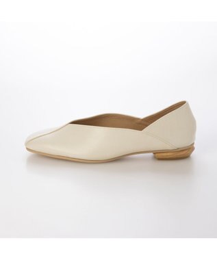 MODE ET JACOMO <carino>スクエアトゥフラットパンプス ホワイト