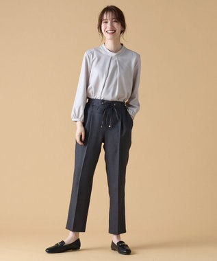 ANY 【セットアップ対応/ウエストゴム】イージィケア美脚テーパードパンツ グレー