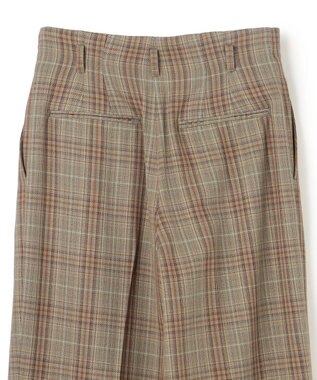 BEIGE， SELMA / チェックウールハイウエストタックパンツ Camel × Nude