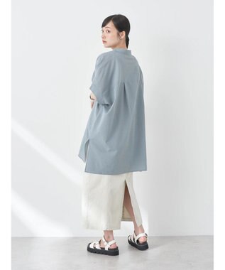 earth music&ecology 配色ステッチＢＩＧシャツ Gray