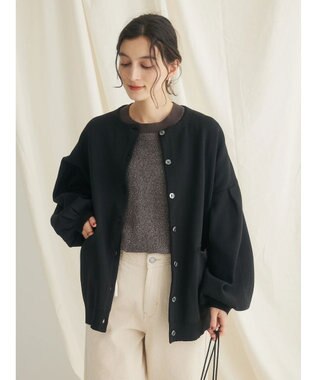 CRAFT STANDARD BOUTIQUE リサイクルポリエステルニットカーディガン Black