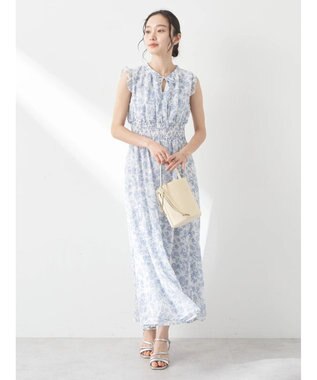 earth music&ecology ノースリ花柄ワンピース Blue