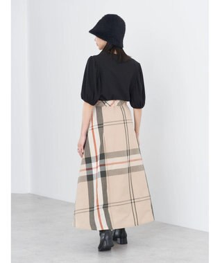 earth music&ecology ＢＩＧチェックフレアスカート Beige