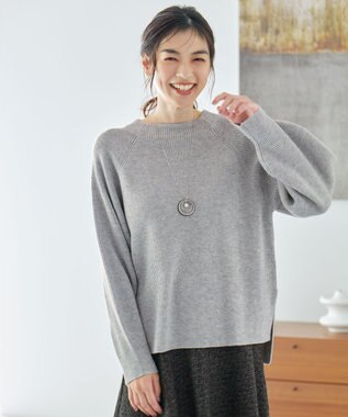ANY ウールブレンドバルーンスリーブニット グレー